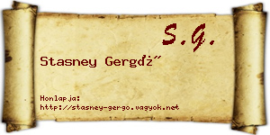 Stasney Gergő névjegykártya